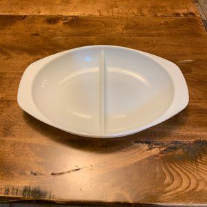 Pyrex Vintage 1960’s White Opal Divided Dish #1063